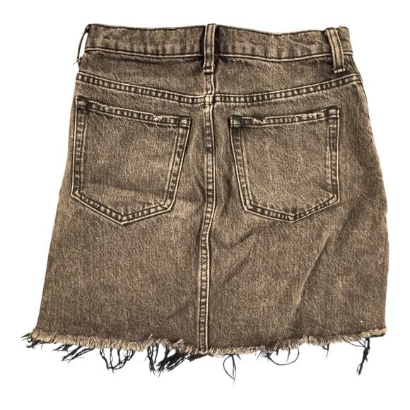 Everlane The Denim Jean Skirt Womens 23 Washed Black Raw Hem Cotton Pockets - Picture 8 of 9